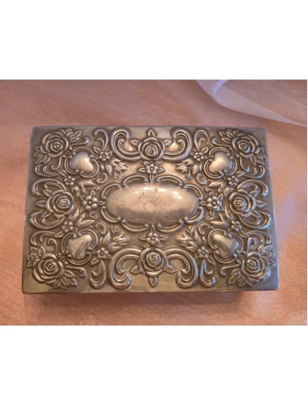 Godinger vintage silver plated jewelry box wedding anniversary graduation gift